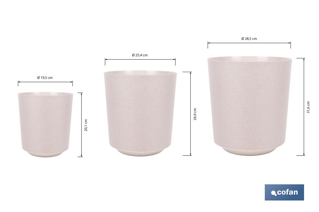 Macetas decorativas para interior | Maceteros redondos | Material: Polipropileno | Disponibles en diferentes colores y medidas - Cofan