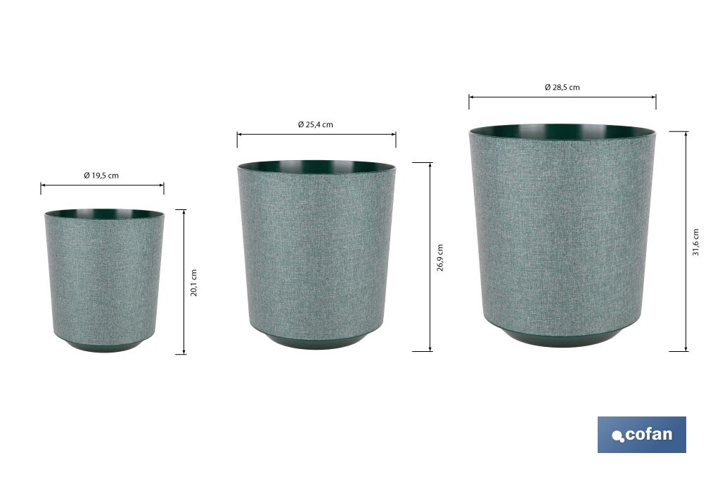 Macetas decorativas para interior | Maceteros redondos | Material: Polipropileno | Disponibles en diferentes colores y medidas - Cofan