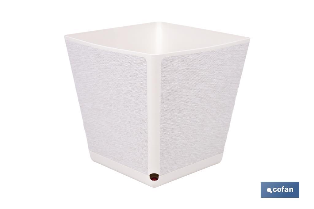 Maceteros decorativos para interior | Macetas cuadradas con plato integrado | Con señalizador de riego | Disponibles en diferentes colores y medidas - Cofan