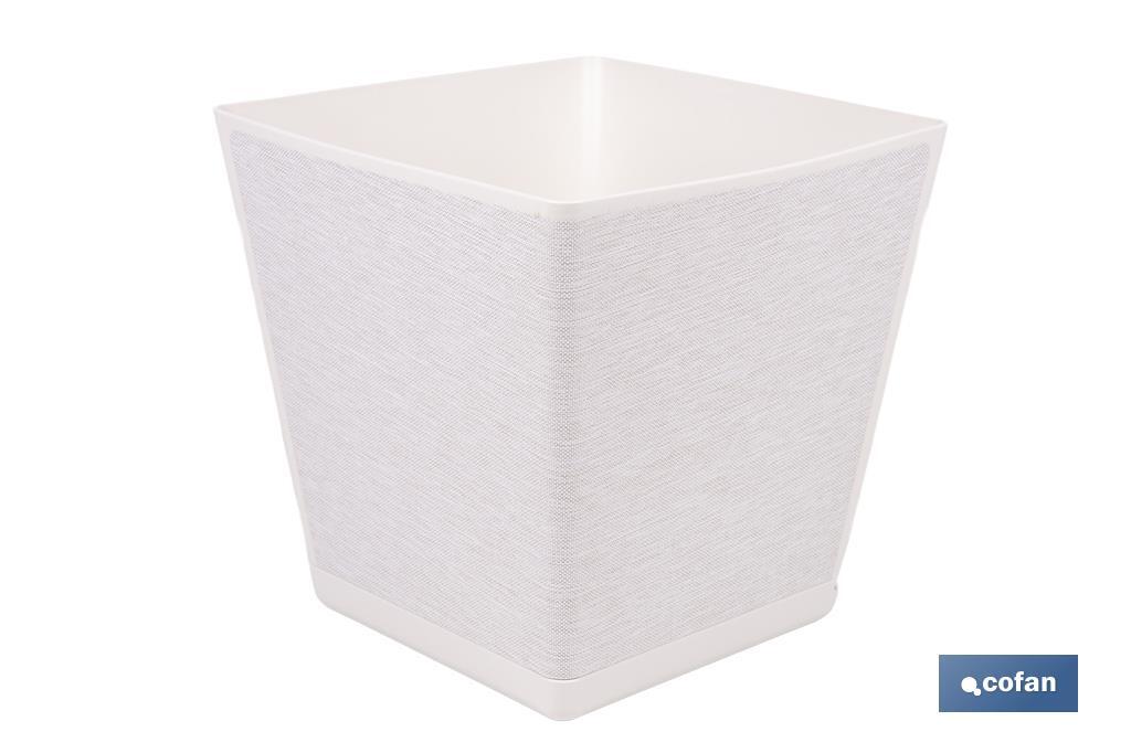 Maceteros decorativos para interior | Macetas cuadradas con plato integrado | Con señalizador de riego | Disponibles en diferentes colores y medidas - Cofan