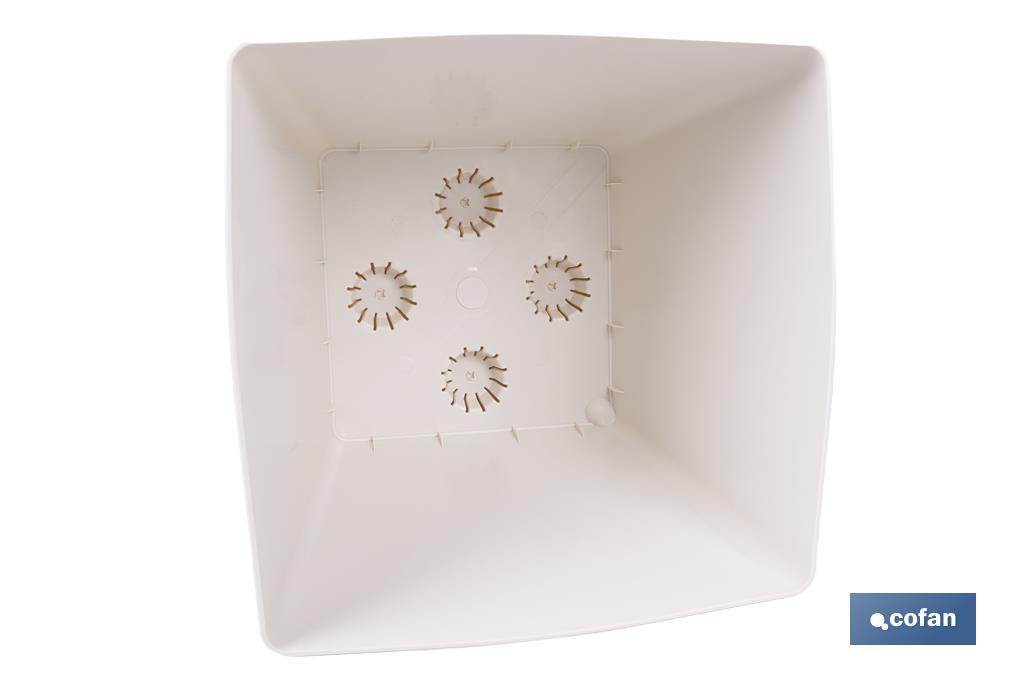 Maceteros decorativos para interior | Macetas cuadradas con plato integrado | Con señalizador de riego | Disponibles en diferentes colores y medidas - Cofan