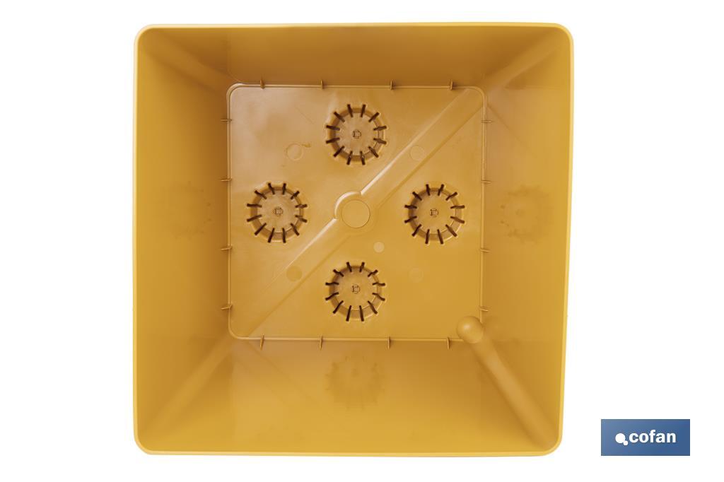 Maceteros decorativos para interior | Macetas cuadradas con plato integrado | Con señalizador de riego | Disponibles en diferentes colores y medidas - Cofan