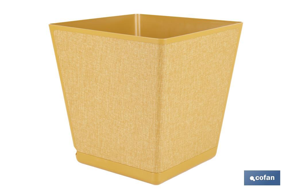 Maceteros decorativos para interior | Macetas cuadradas con plato integrado | Con señalizador de riego | Disponibles en diferentes colores y medidas - Cofan