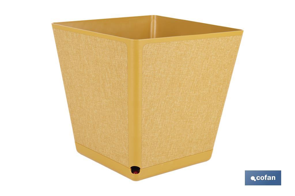 Maceteros decorativos para interior | Macetas cuadradas con plato integrado | Con señalizador de riego | Disponibles en diferentes colores y medidas - Cofan