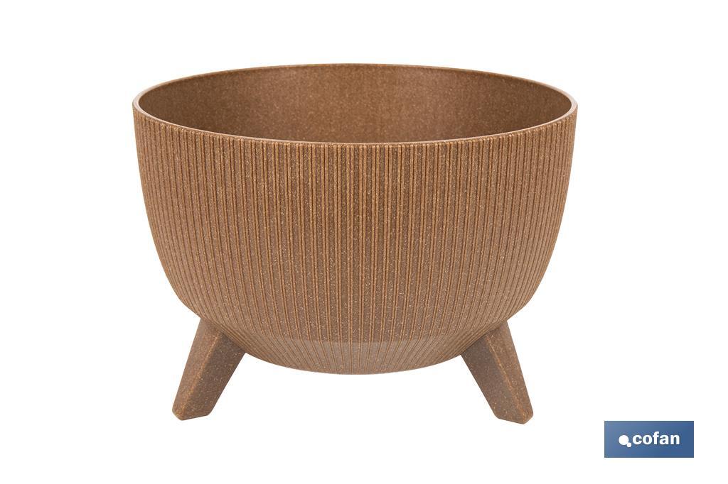 Macetas decorativas con patas desmontables | Macetas redondas con rayas | Resistentes a UV | Disponibles en varios colores y diferentes medidas - Cofan