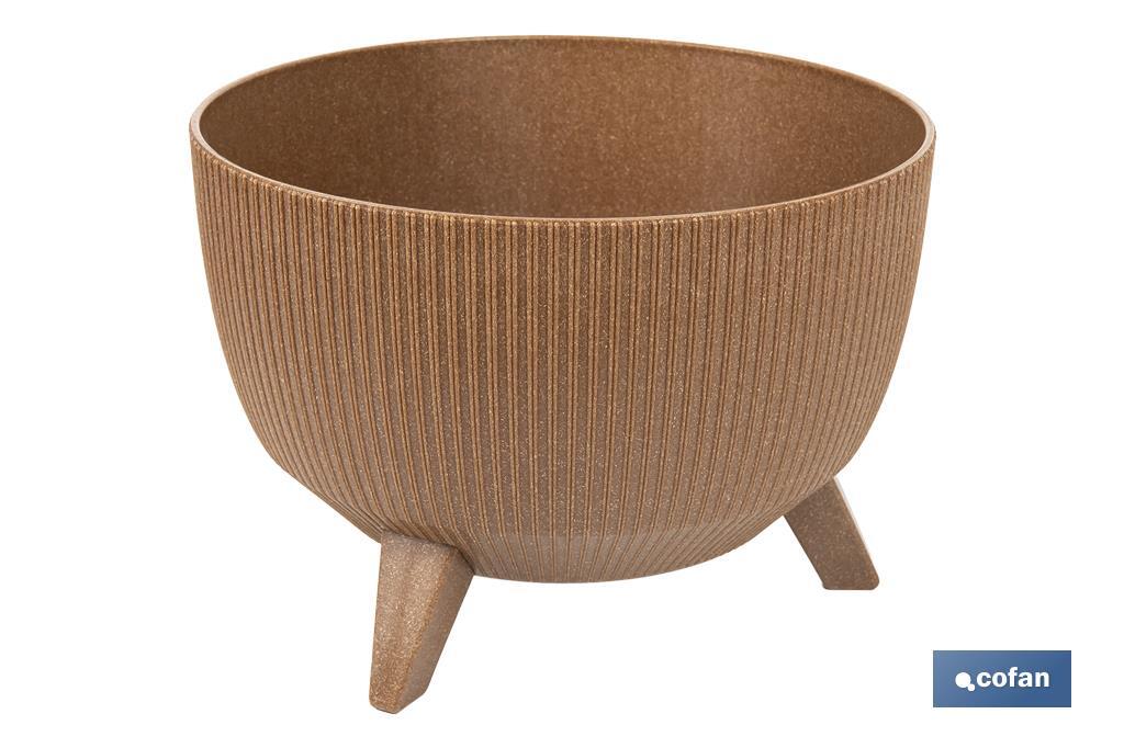 Macetas decorativas con patas desmontables | Macetas redondas con rayas | Resistentes a UV | Disponibles en varios colores y diferentes medidas - Cofan