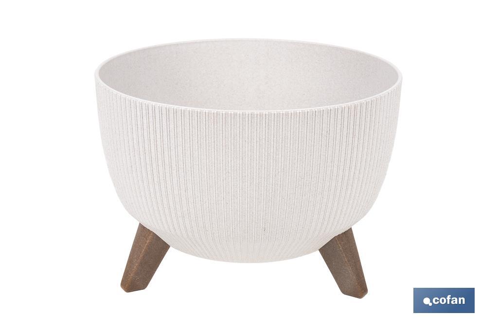 Macetas decorativas con patas desmontables | Macetas redondas con rayas | Resistentes a UV | Disponibles en varios colores y diferentes medidas - Cofan