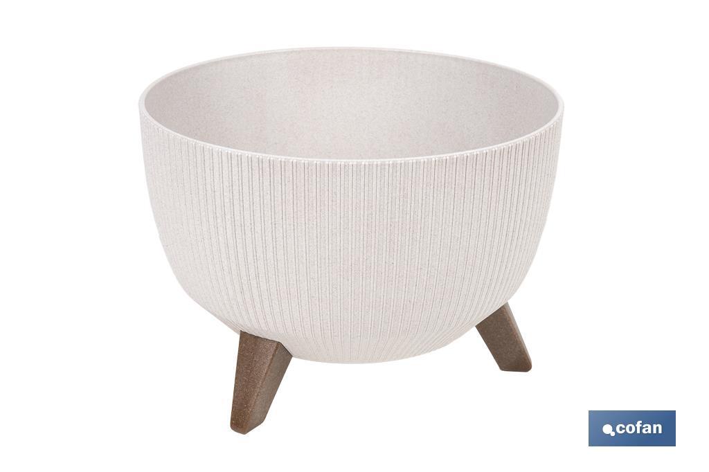 Macetas decorativas con patas desmontables | Macetas redondas con rayas | Resistentes a UV | Disponibles en varios colores y diferentes medidas - Cofan