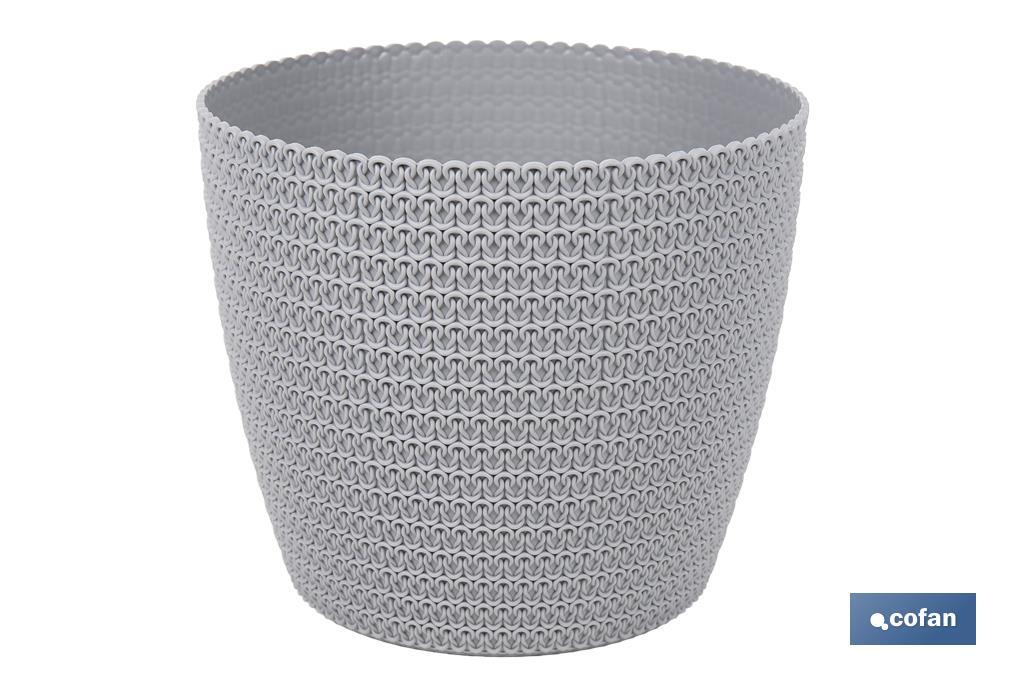 Maceteros decorativos con diseño trenzado | Resistentes a los UV | Material: polipropileno | Disponibles en diferentes medidas y colores - Cofan