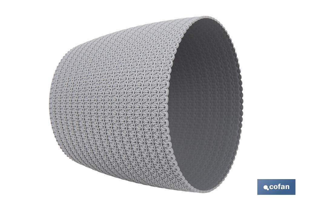 Maceteros decorativos con diseño trenzado | Resistentes a los UV | Material: polipropileno | Disponibles en diferentes medidas y colores - Cofan