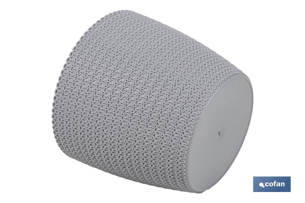 Maceteros decorativos con diseño trenzado | Resistentes a los UV | Material: polipropileno | Disponibles en diferentes medidas y colores - Cofan