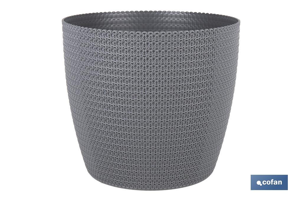 Maceteros decorativos con diseño trenzado | Resistentes a los UV | Material: polipropileno | Disponibles en diferentes medidas y colores - Cofan