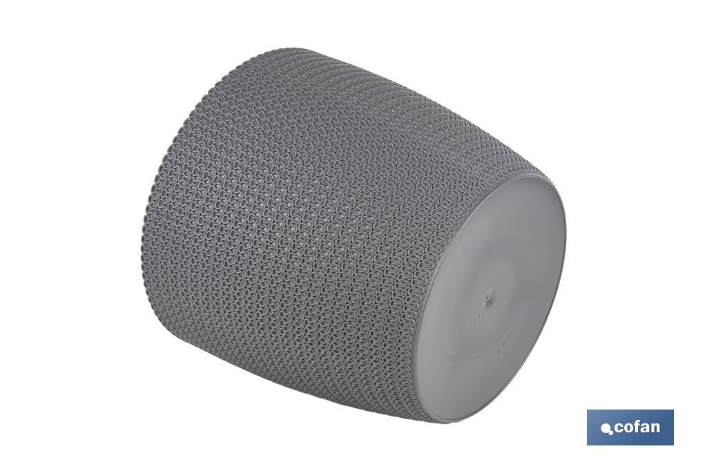 Maceteros decorativos con diseño trenzado | Resistentes a los UV | Material: polipropileno | Disponibles en diferentes medidas y colores - Cofan