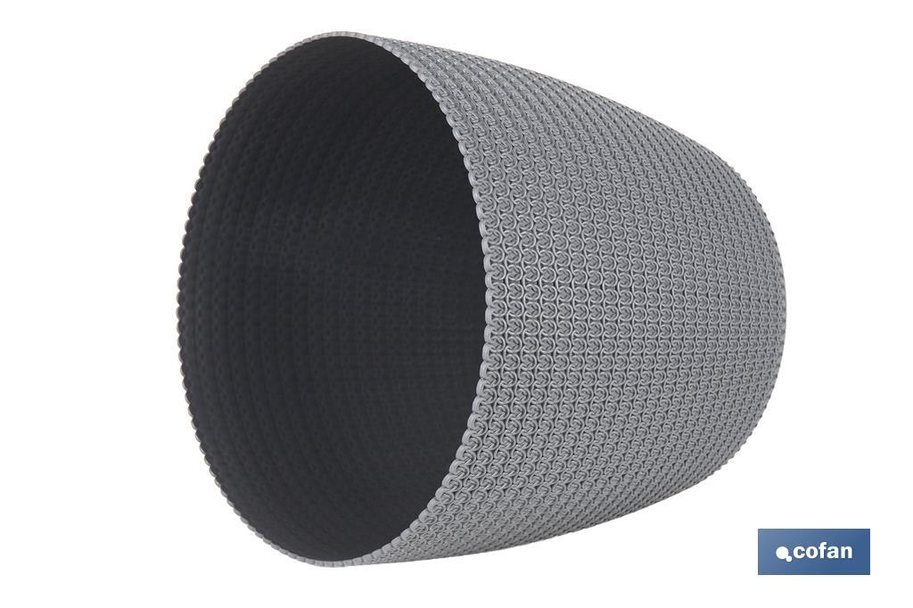 Maceteros decorativos con diseño trenzado | Resistentes a los UV | Material: polipropileno | Disponibles en diferentes medidas y colores - Cofan
