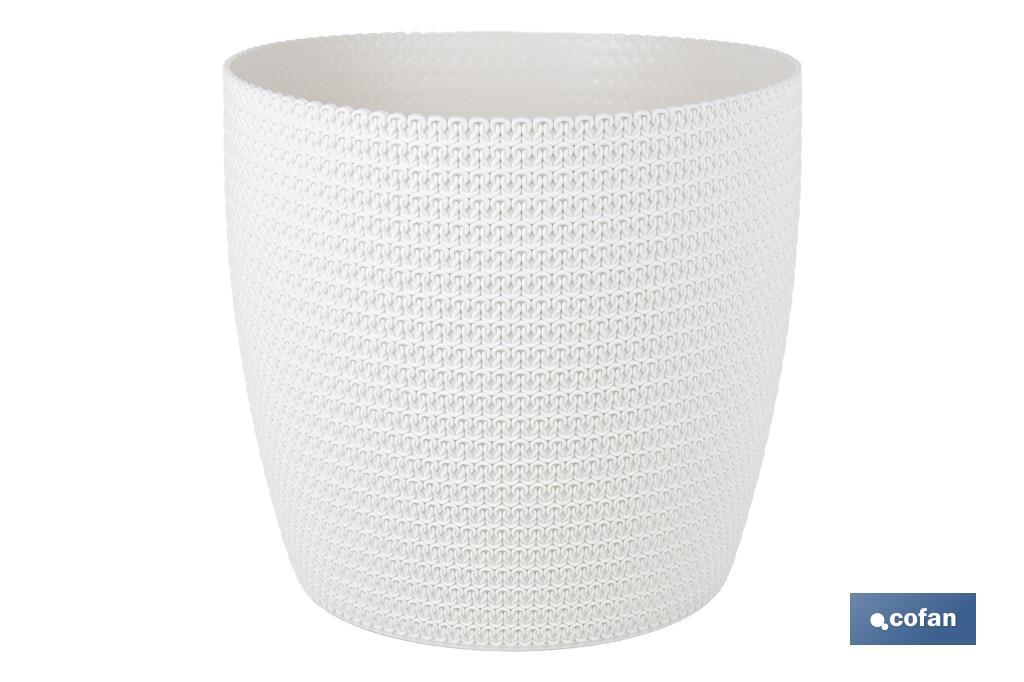 Maceteros decorativos con diseño trenzado | Resistentes a los UV | Material: polipropileno | Disponibles en diferentes medidas y colores - Cofan