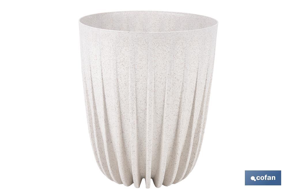 Maceteros decorativos ecológicos | Diseño con rayas en relieve | Tapón de drenaje incorporado | Disponibles en dos colores con diferentes medidas - Cofan