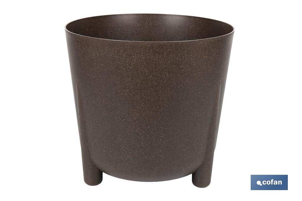 Macetas decorativas con patas | Tapón de drenaje incorporado | Disponibles en color café y crema | Diferentes medidas y capacidades - Cofan