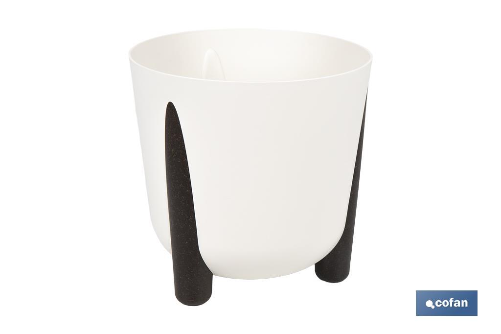 Macetas decorativas con patas | Tapón de drenaje incorporado | Disponibles en color café y crema | Diferentes medidas y capacidades - Cofan