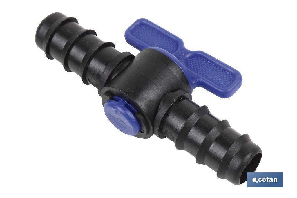 Black flow control valve | Suitable for hose and misting emitters - Cofan