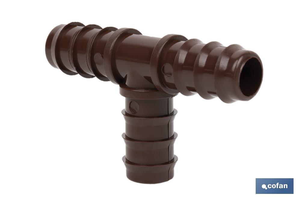 Tee piece hose connector for drip irrigation | Diameter: 16mm | Suitable for drip irrigation systems - Cofan