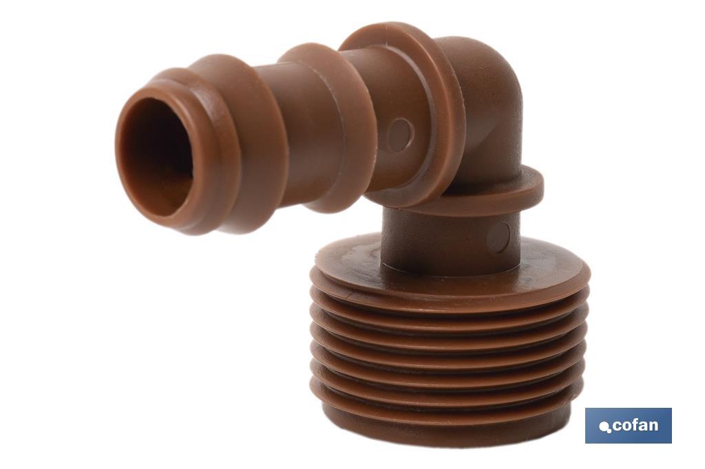 Conector en forma de "Codo" con Rosca Macho 3/4'' - Cofan