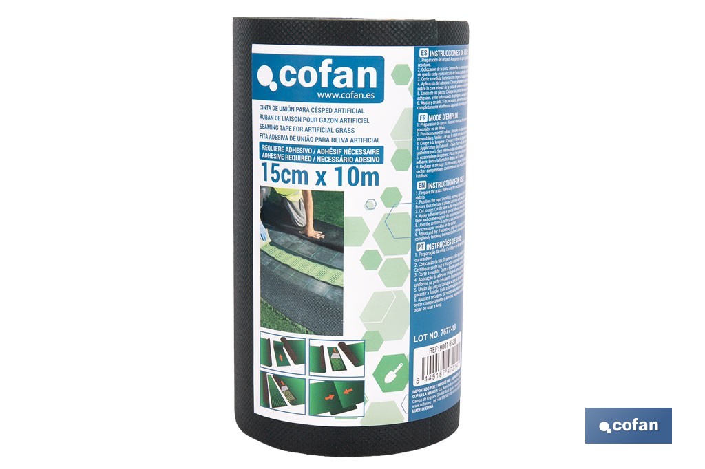 Cinta de unión para césped artificial sin adhesivo | Disponible en cuatro medidas diferentes - Cofan