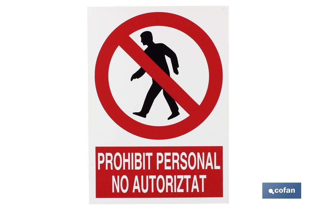 Prohibit personal no autoritat - Cofan