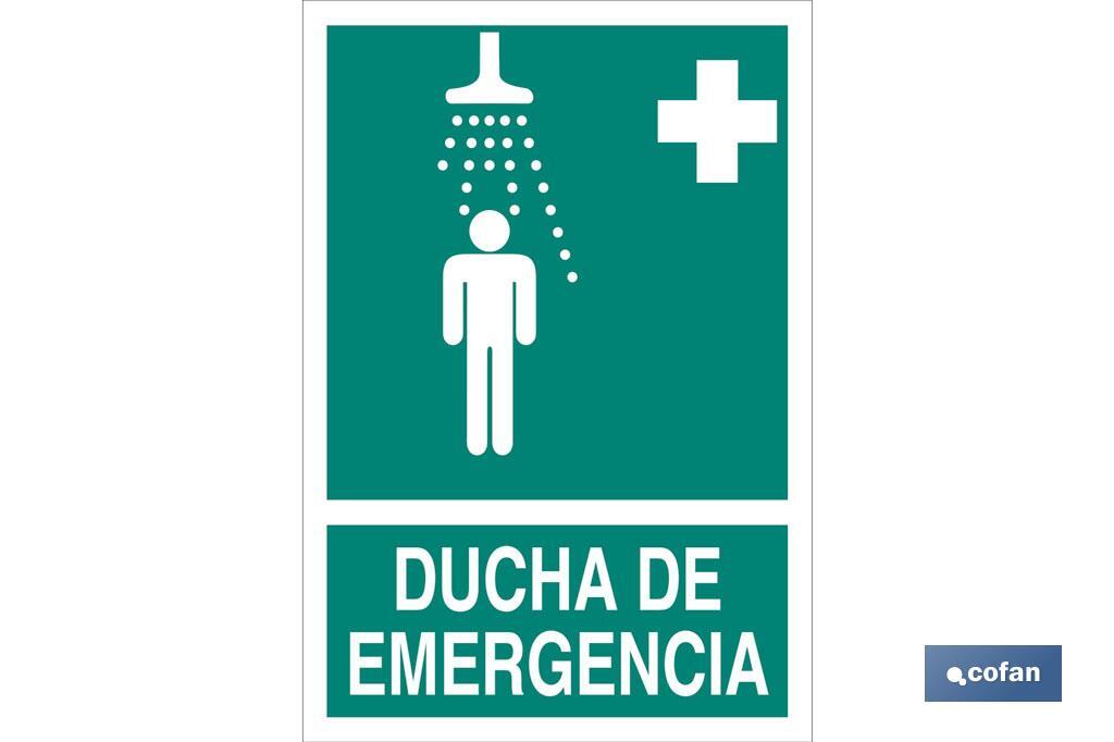 Ducha Emergencia imagen + texto - Cofan