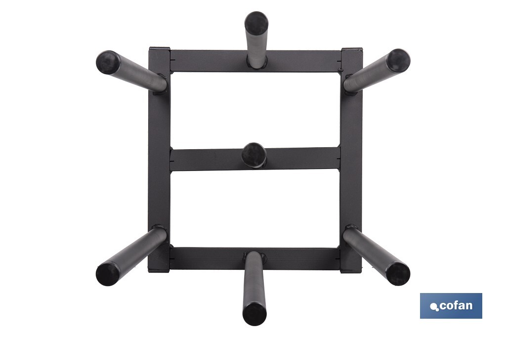 Expositor vertical para 7 rollos de hules | Estructura metálica resistente | Color: negro | Organización eficiente - Cofan
