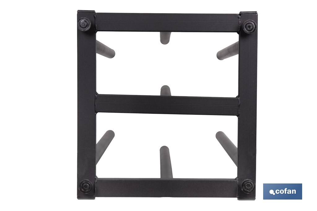 Expositor vertical para 7 rollos de hules | Estructura metálica resistente | Color: negro | Organización eficiente - Cofan