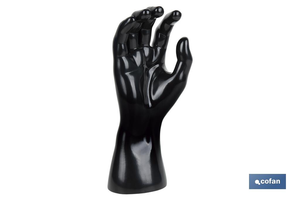 Expositor de guantes | Mano derecha expositora con base magnética | Fabricado en polipropileno de color negro - Cofan