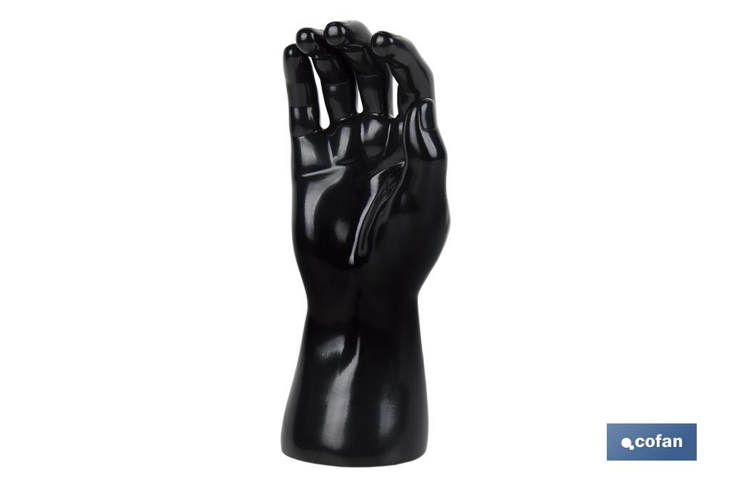 Glove display hand | Mannequin right hand with magnetic base | Black polypropylene - Cofan