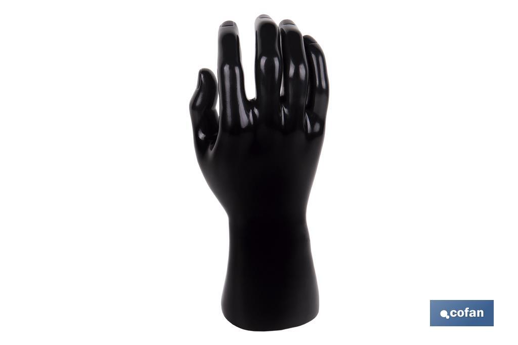 Expositor de guantes | Mano derecha expositora con base magnética | Fabricado en polipropileno de color negro - Cofan