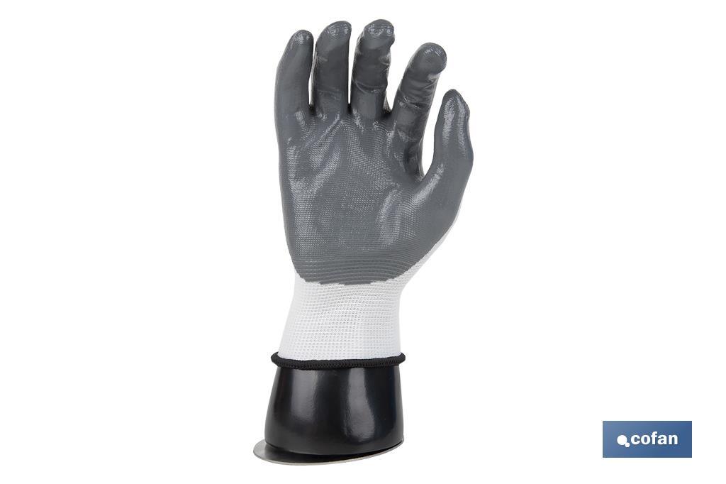 Glove display hand | Mannequin right hand with magnetic base | Black polypropylene - Cofan