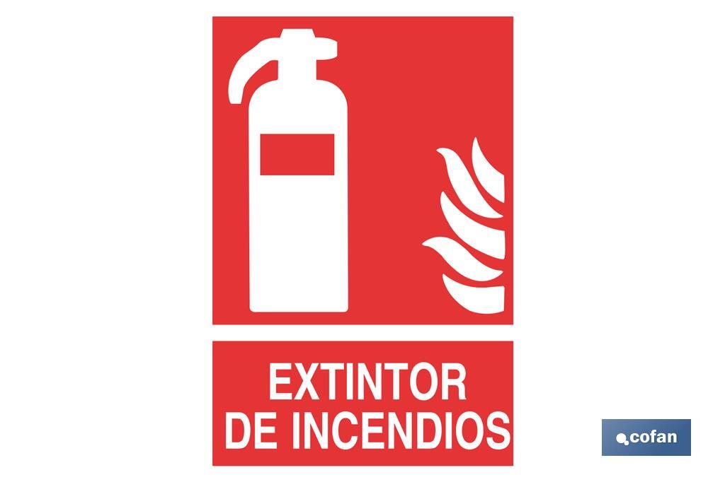 Extintor de incendios Pictograma + Texto - Cofan