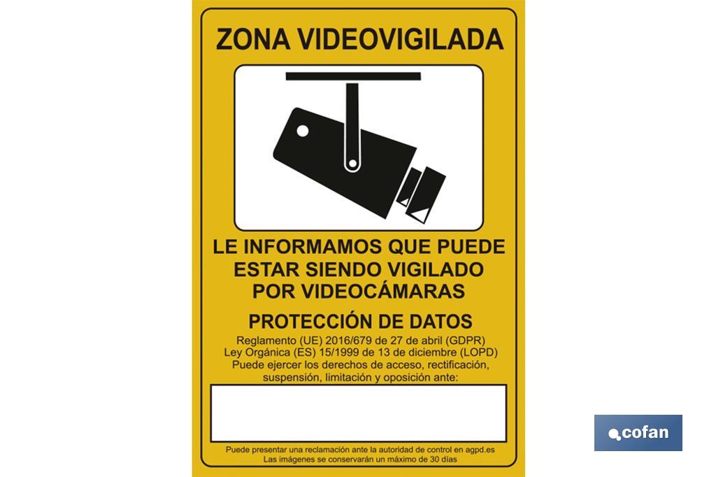 Señal de videovigilancia. El diseño de la señal puede variar, pero