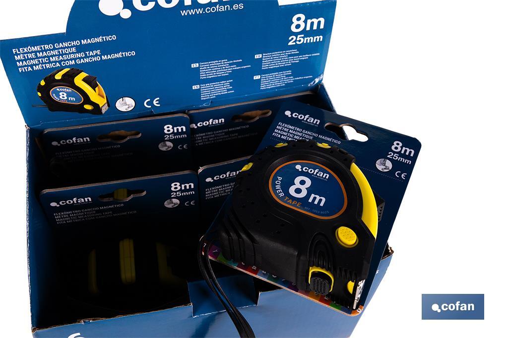 Expositor para flexómetros magnéticos de Cofan | Incluyen los flexómetros | Varias medidas y capacidades - Cofan