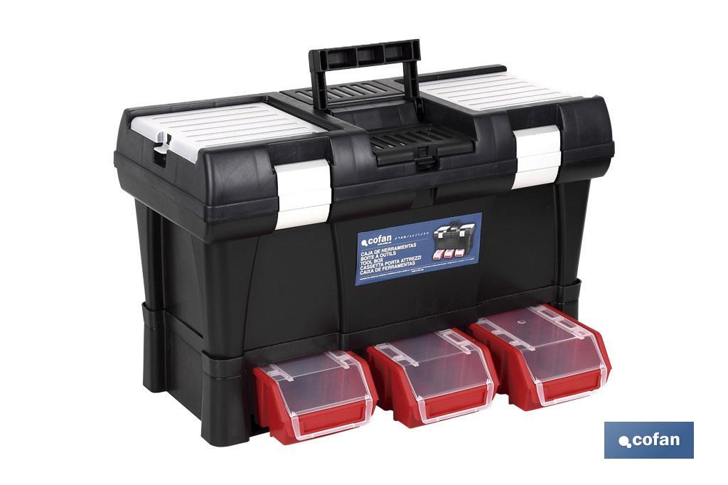 Caja de herramientas de plástico 20" | Modelo semi profesional | Con sistema modular - Cofan
