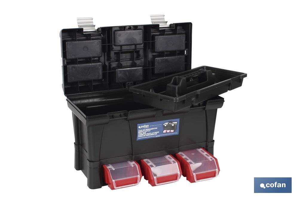 Caja de herramientas de plástico 20" | Modelo semi profesional | Con sistema modular - Cofan