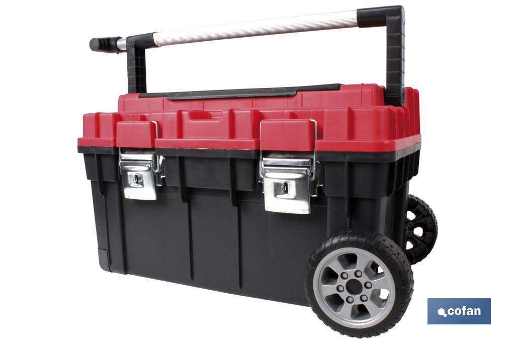 Heavy Duty tool box with two wheels | Deep bottom compartment with high storage capacity - Cofan