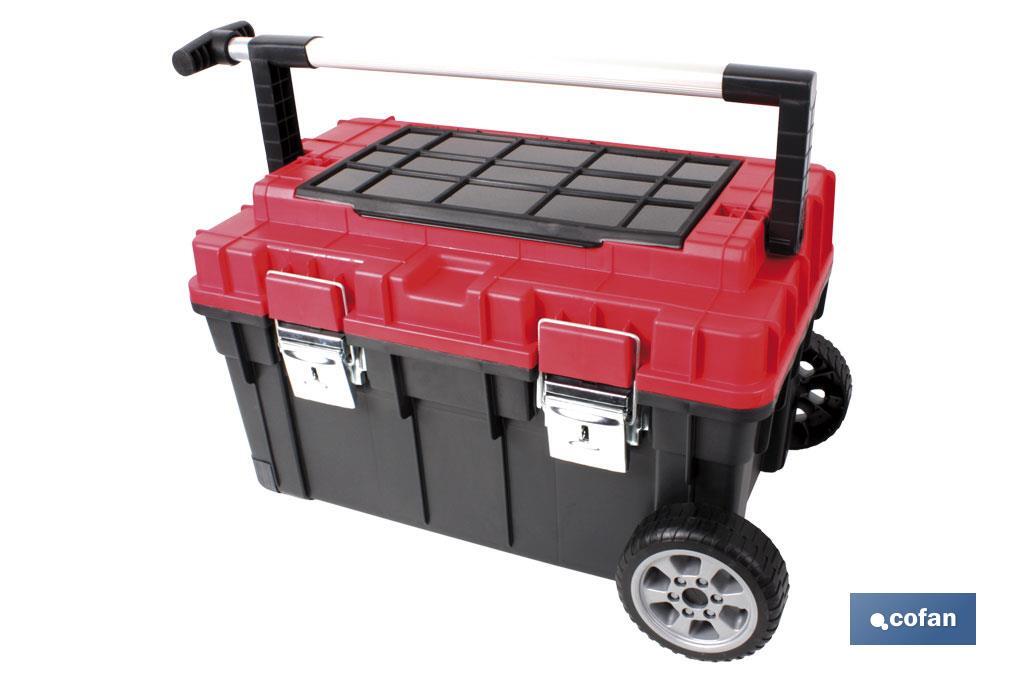 Heavy Duty tool box with two wheels | Deep bottom compartment with high storage capacity - Cofan
