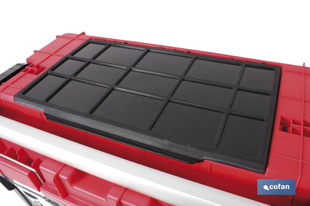 Heavy Duty tool box with two wheels | Deep bottom compartment with high storage capacity - Cofan