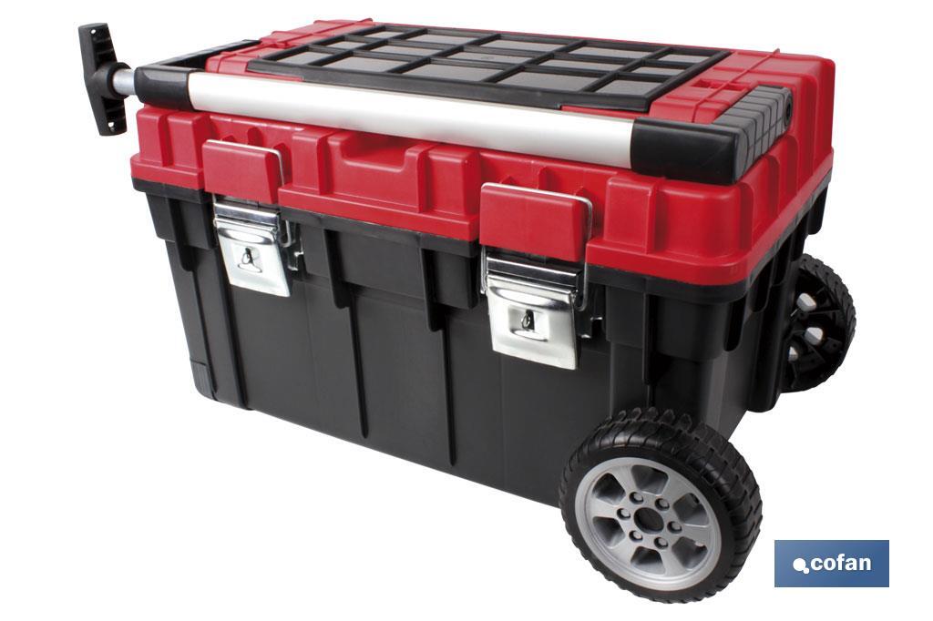 Heavy Duty tool box with two wheels | Deep bottom compartment with high storage capacity - Cofan