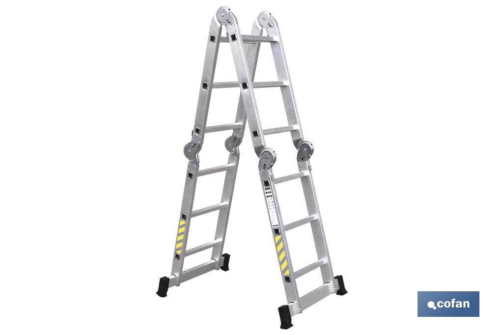 Multipurpose aluminium ladder | Available in 3.25 metres in length and 4 x 3 rungs | Complies with EN 131 and 150 kilograms - Cofan