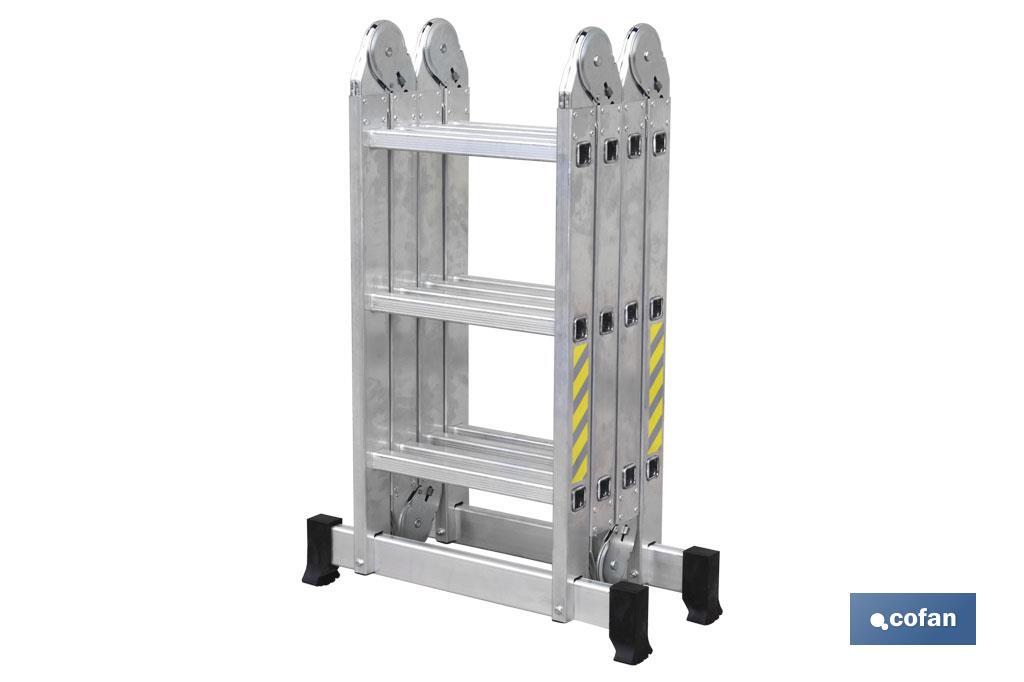 Multipurpose aluminium ladder | Available in 3.25 metres in length and 4 x 3 rungs | Complies with EN 131 and 150 kilograms - Cofan