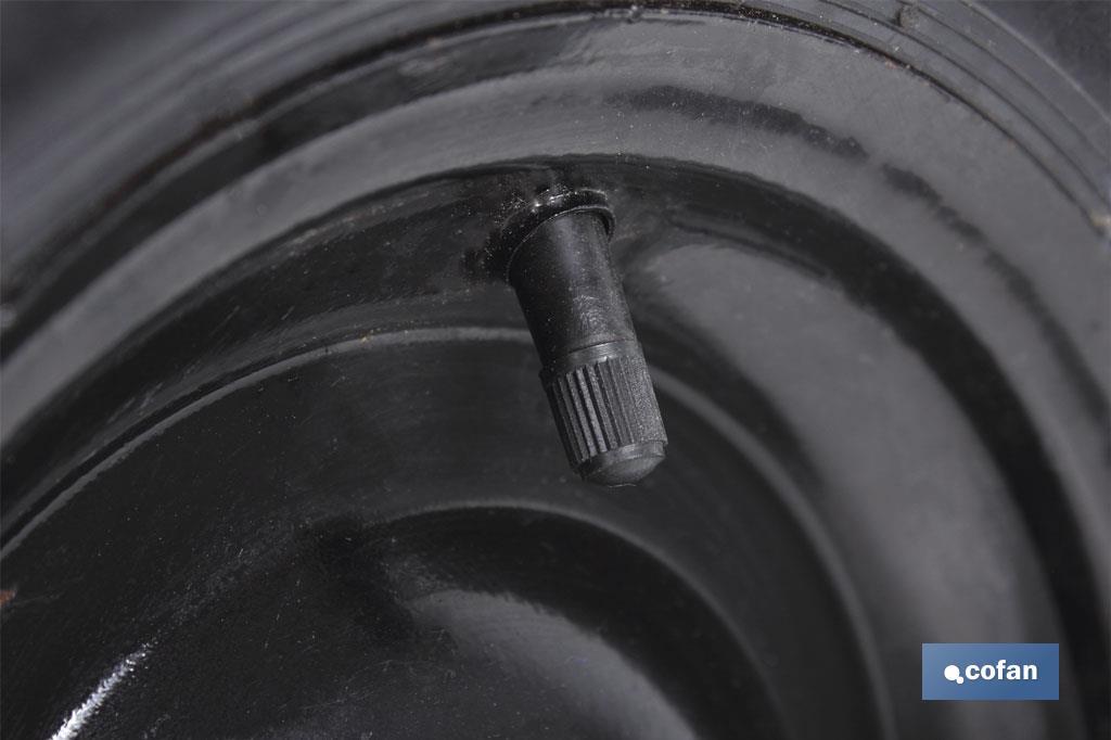 Rueda para carretilla de obra Neumática  con Varillas | Ø del eje en 20 mm | Diámetro rueda Ø 370 mm | Peso máximo 120 kg - Cofan
