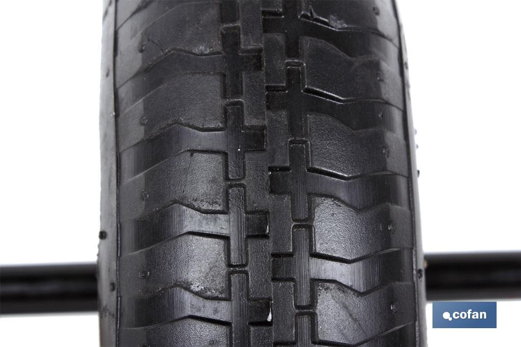 Rueda para carretilla de obra Neumática  con Varillas | Ø del eje en 20 mm | Diámetro rueda Ø 370 mm | Peso máximo 120 kg - Cofan