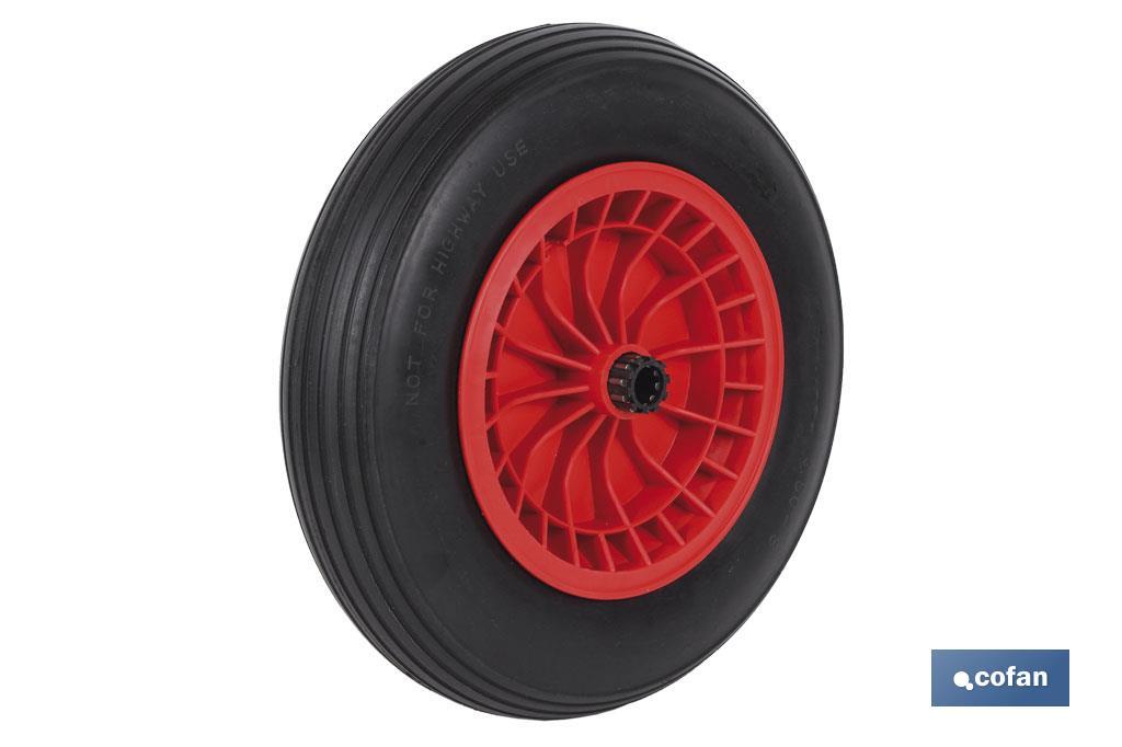 Wheelbarrow wheel with bearing | Manufactured with pneumatic ABS tyre | For loads up to 120kg - Cofan