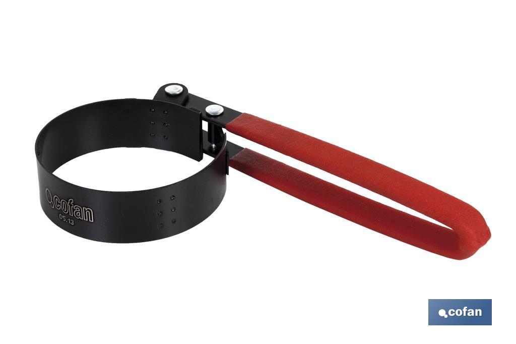 Oil filter wrench | With strap and ratchet effect | For diameters from 60mm to 110mm - Cofan