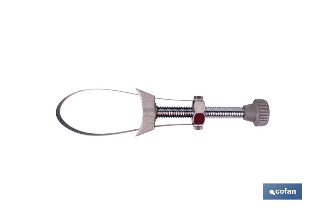 Adjustable oil filter wrench with steel band | Diameters available: Ø65 and Ø105mm  - Cofan